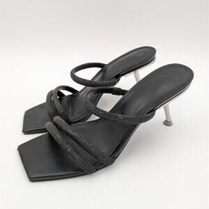 Cult Gaia Anya Embellished Iron-Heel Sandals Women's Square Toe Size US8.5 EU39